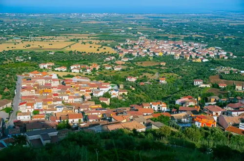 Frequently Asked Questions on the changes to Italian Citizenship laws in 2025: Aerial photo showing the city of Francavilla Marittima