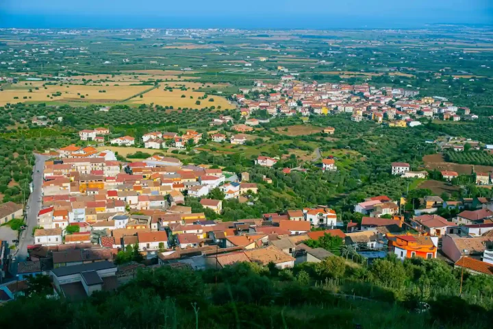 Frequently Asked Questions on the changes to Italian Citizenship laws in 2025: Aerial photo showing the city of Francavilla Marittima