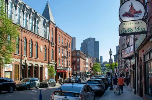 Italian americans: Photo of Little Italy, an Italian neighborhood in Boston