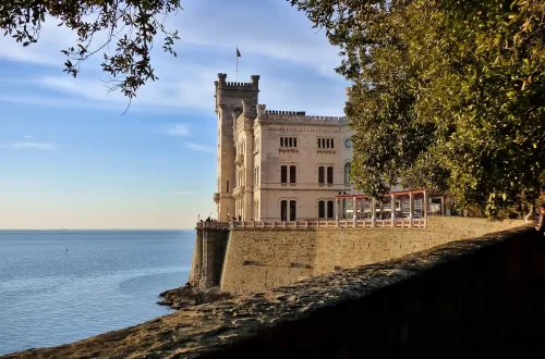 Italian ancestor naturalization: Photo of the Miramare Castle in Trieste, northeastern Italy