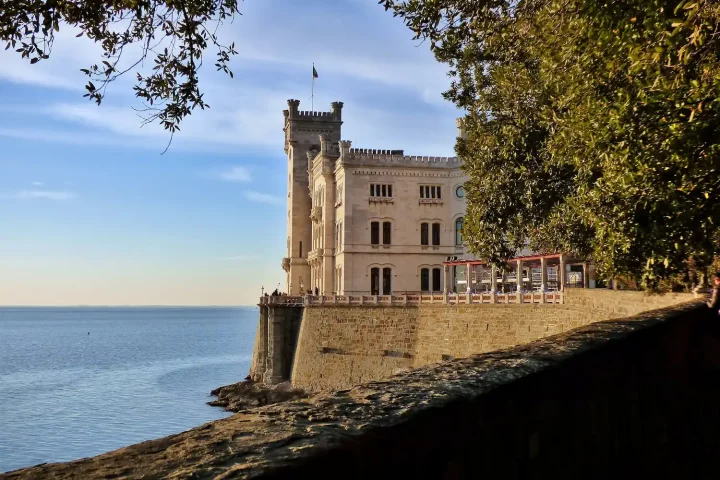 Italian ancestor naturalization: Photo of the Miramare Castle in Trieste, northeastern Italy