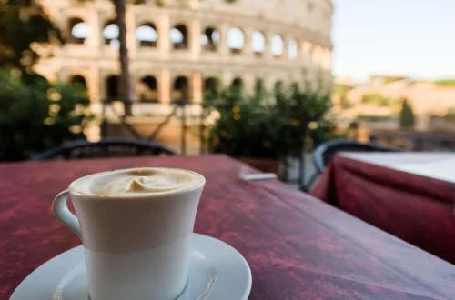 Mastering Italian coffee culture: Photo of a coffee cup near the Colosseum