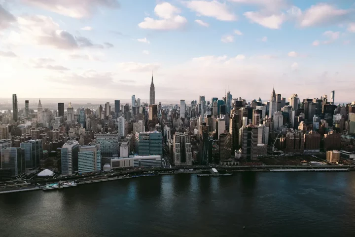 Italian embassy New York: aerial photo of Manhattan