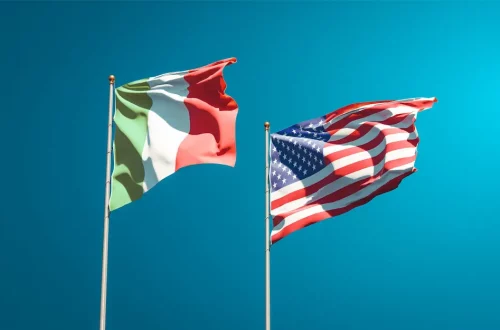 USA vs. Italy for Italian citizenship: Photo of both countries flag