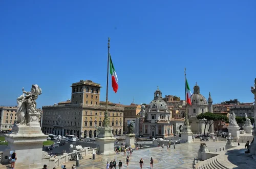 The Voto di Fiducia in Italian politics: Photo of Piazza Venezia in Rome
